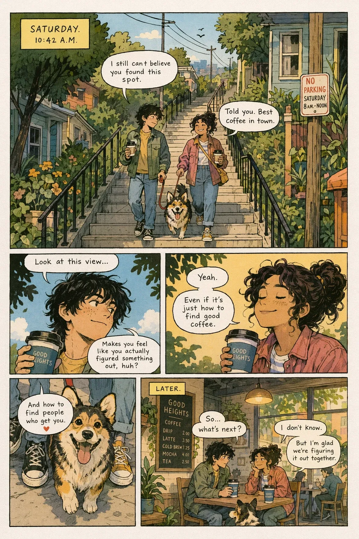 Rooftop romance manga prompt preview